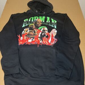 Dennis Rodman Chicago Bulls Graphic Pullover Black Hoodie Men’s Sz XL